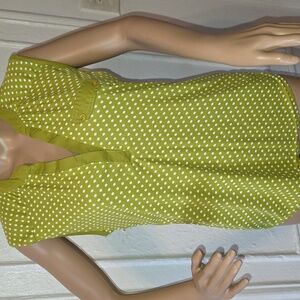 Apt. 9 Olive Polka Dot Blouse